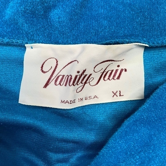 Vintage Vanity Fair Peacock Blue Robe 80's NWT Size XL RARE - Picture 6 of 10